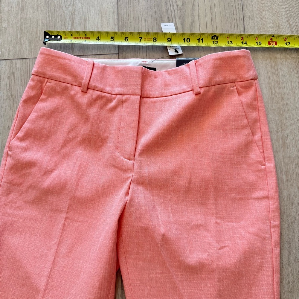 Talbots Hampshire Textured Ankle Pants Straight-Leg Elegant Coral Women's 2 NWT - Picture 8 of 12